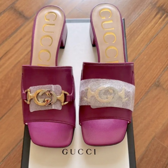 Authentic Gucci Zumi 25 Sandal In Berry With Box And Dust Bag - Picture 7 of 7
